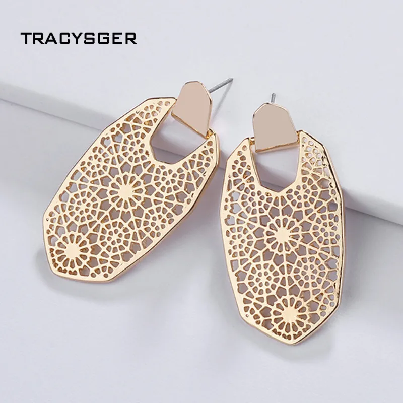 

AX-ER84424 /TRACYSGER/ alloy geometric hollowed flower earrings
