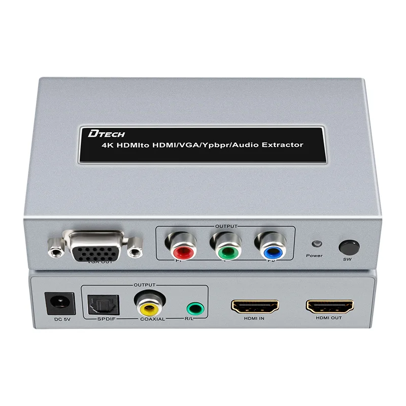 

4K HDMI to HDMI/VGA/Ypbpr Audio Extractor Component Converter RCA Optical SPDIF Coaxial HD output