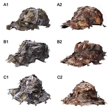 Камуфляжная наружная Тактическая Военная Кепка с бионическим листом армейская охота на Камо шляпа Снайпер скрытый джунгли
