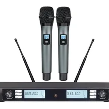 Draadloze microfoon Dual UHF портативный беспроводной микрофон для караоке система микрофона