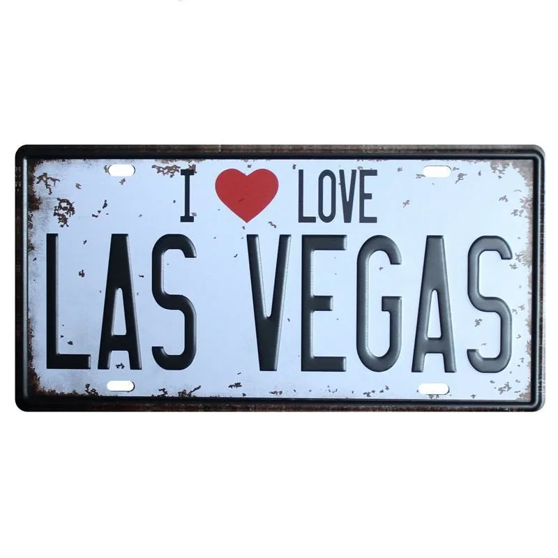 I LOVE LAS VEGAS автомобильный номерной знак винтажная жестяная вывеска для бара паба дома на кухню Настенный декор Ретро металлический художественный плакат - Цвет: 9167