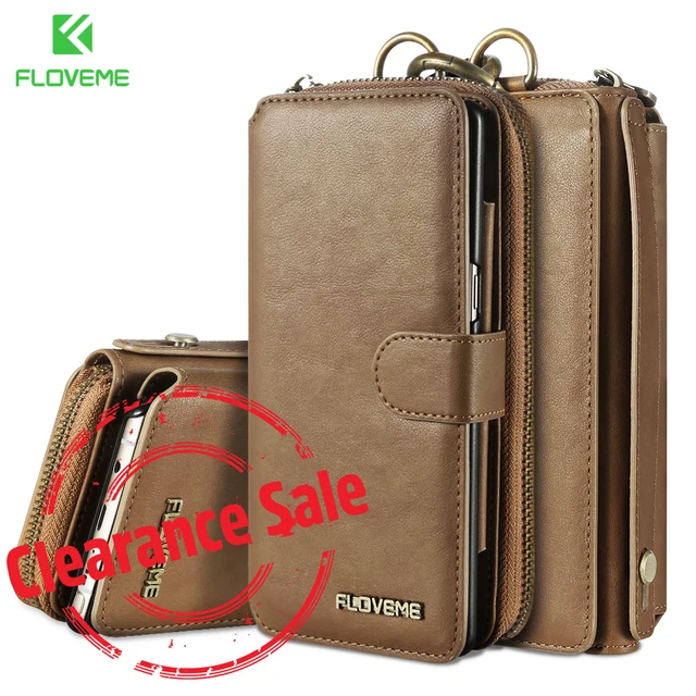 Best Offers FLOVEME Handbag Phone Case For Samsung S8 S7 Galaxy S8 S7 S6 Edge Plus Note 5 Luxury Leather Wallet Case For Huawei Mate 9 Bag 