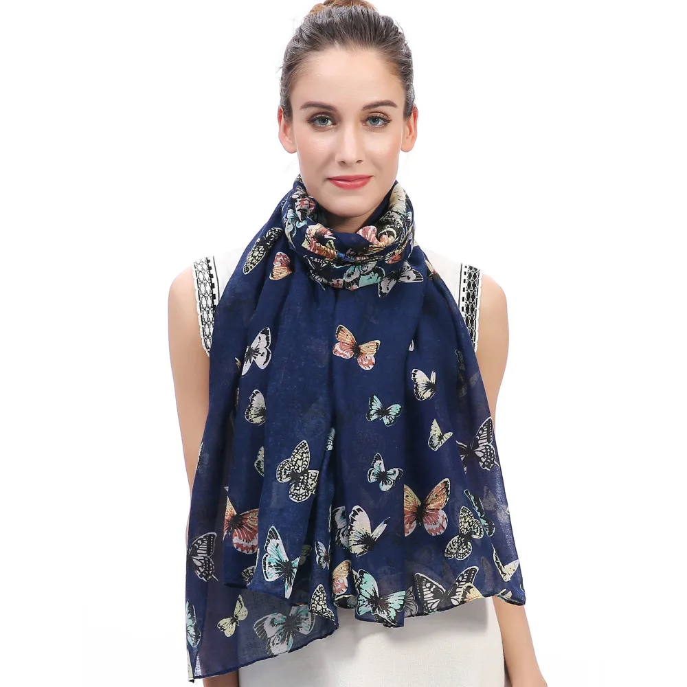 Butterfly Print Women's Scarf Shawl Wrap Soft Lightweight Accessories