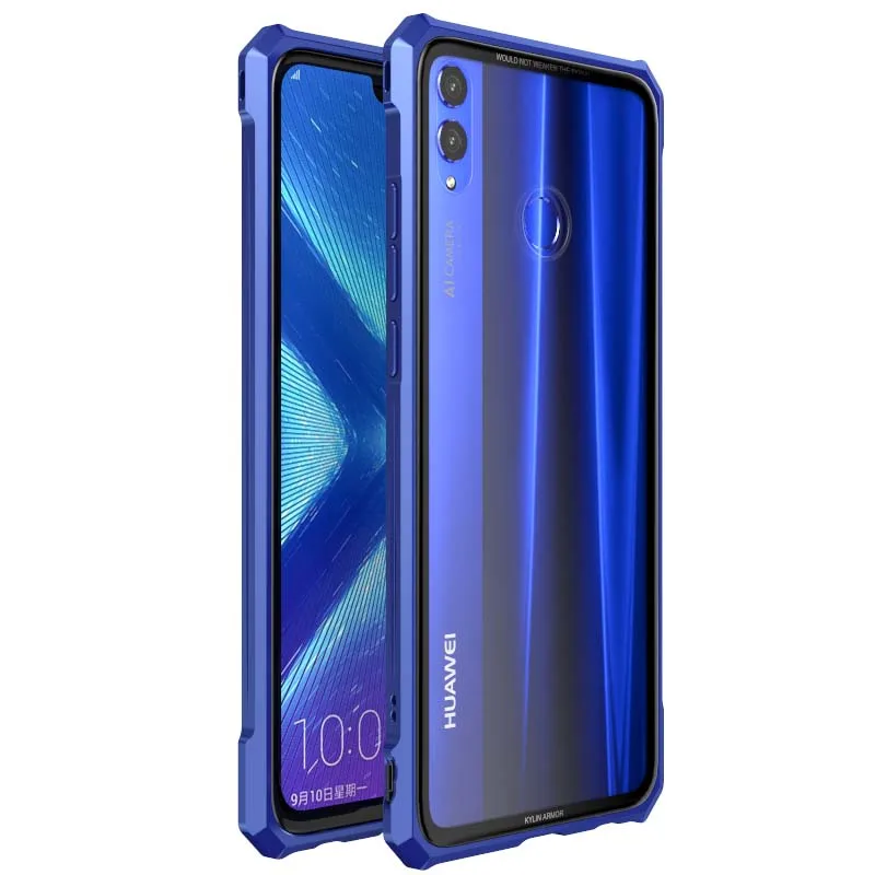 Luxury Aluminum Metal Frame Bumper + Transparent 9H Glass Back Cover Phone Case For Huawei Honor 8X 8X Max Honor8X 8XMax JS0692