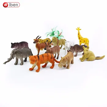 

Wiben 12pcs/lot Small Size Land Animals Model Toy Set High Imitation Land Creatures Early Education Toys Children Gift
