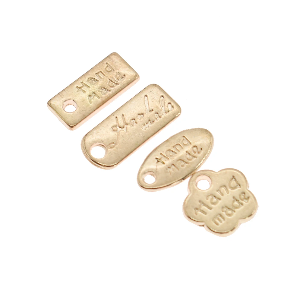 Lychee Life 100 шт. золотые металлические этикетки ручной работы с буквами для сумок для одежды DIY Швейные бирки аксессуары для украшения одежды