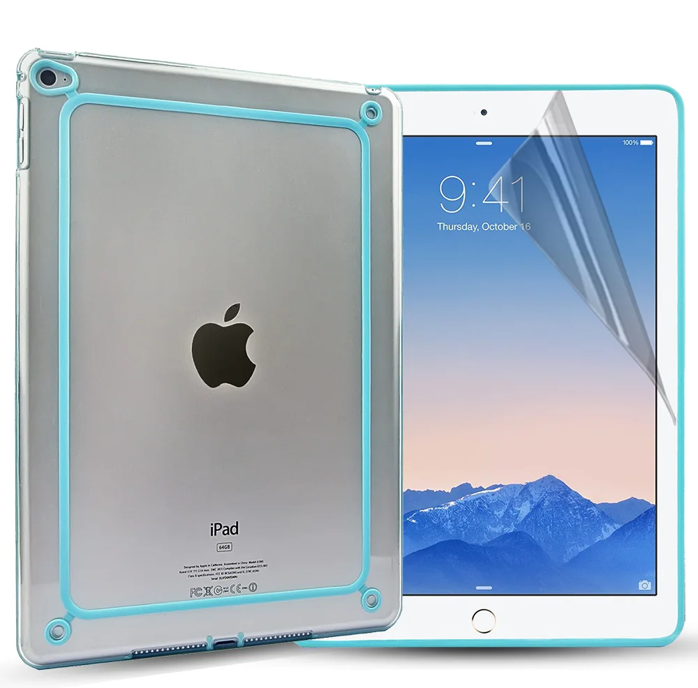 frame Bumper Case For Apple ipad Air 2 9.7" inch Transparent Back Cover