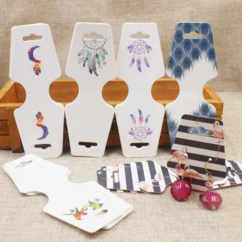 

200 pcs/lot folded colorful print jewelry necklace earring set display card Marble /flower design braclet/hair accessoreis card