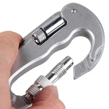

D Buckle Key Chain D-Ring Security Self Defense Weapons Knife Carabiner Hanging Buckle EDC LED Tool armas de defensa personal