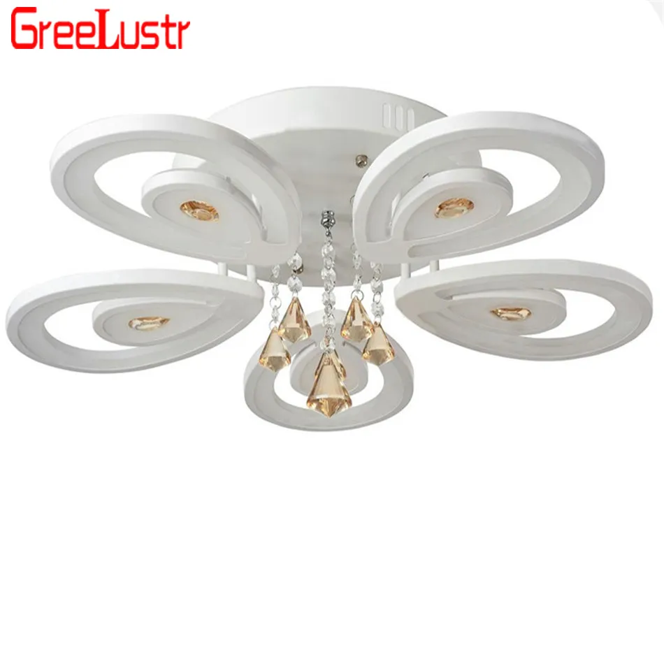

Modern Crystal LED Ceiling Lamp Aluminum Acrylic Plafon Ceiling Light Luminaria de teto Dimming LED Lustres Decoration luminaire