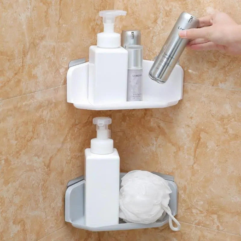 Многофункциональные пластиковые полки для ванной комнаты, настенные угловые полки, держатель для шампуня, корзина для душа, вешалка для ванной комнаты