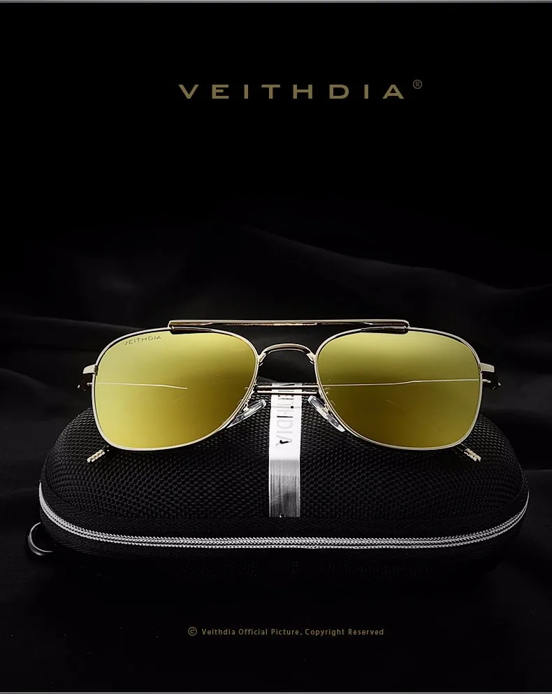 Винтажные солнцезащитные очки VEITHDIA, брендовые дизайнерские очки с поляризационными стеклами для женщин и мужчин, модель 3820