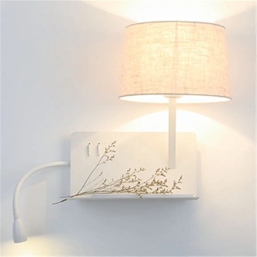 Креативный светодиодный настенный светильник из ткани с usb-зарядкой, современный прикроватный светильник для спальни, домашний декоративный светильник для чтения, светодиодный настенный светильник