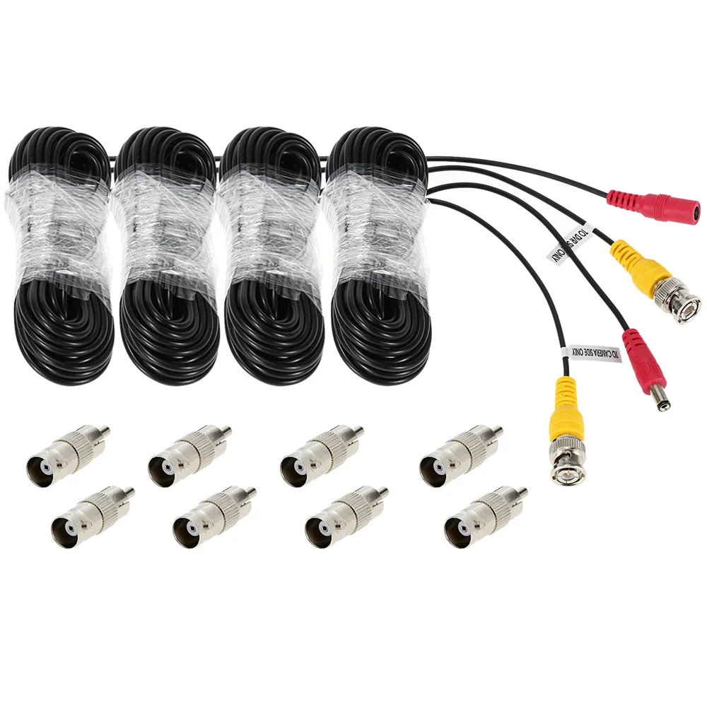 4pcs/lot 32ft 10M CCTV Cable BNC DC Connector Video Power Siamese Cable for Surveillance Security CCTV Camera Accessories DVR 4pcs/lot 32ft 10M CCTV Cable BNC DC Connector Video Power Siamese Cable for Surveillance Security CCTV Camera Accessories DVR