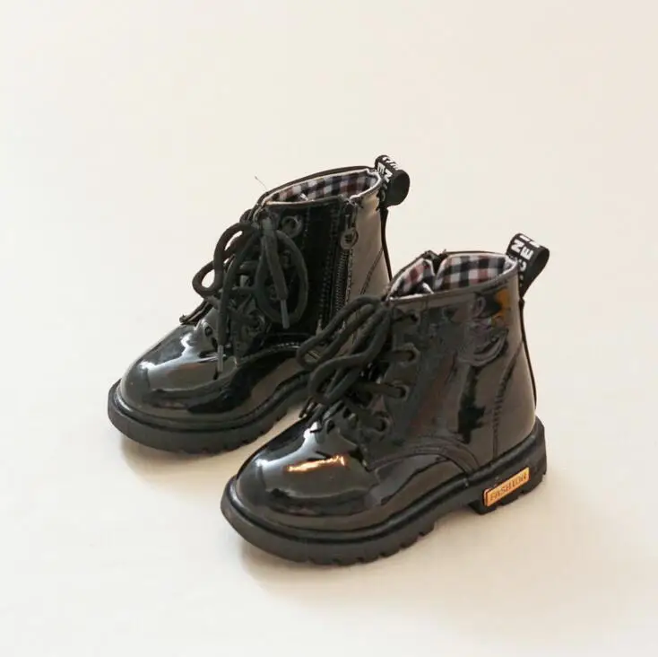 

Kids PU Leather Boots Teen Boys Girls Spring Shoes Children Martin Motorcycle Boots Chaussure Enfant Waterproof Ankle Rain Boots