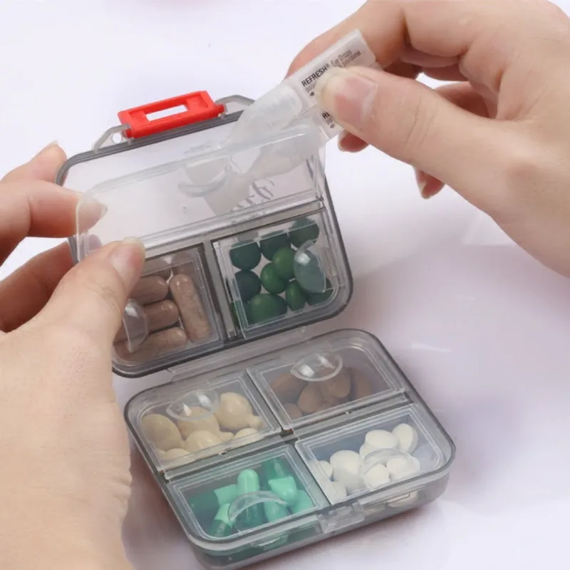 

7 Grids Mini Pill Box Travel Medicine Case Foldable Container Drug Tablet Week Pillbox Case