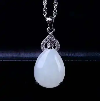 

Hetian White Jade 925 Silver Pendant with a novel style and unique atmosphere h20#