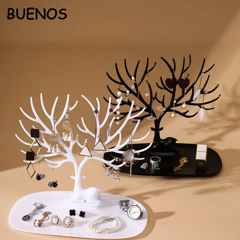 

Buenos Deer Earrings Necklace Ring Pendant Bracelet Jewelry Display Stand Tray Tree Storage jewelry Organizer Holder