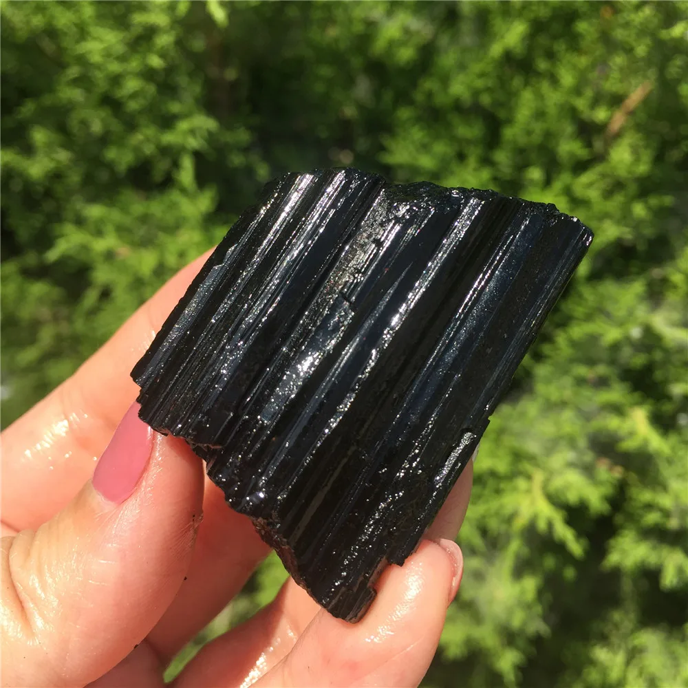 1 шт. натуральный черный турмалин кристалл шероховатый камень минеральная