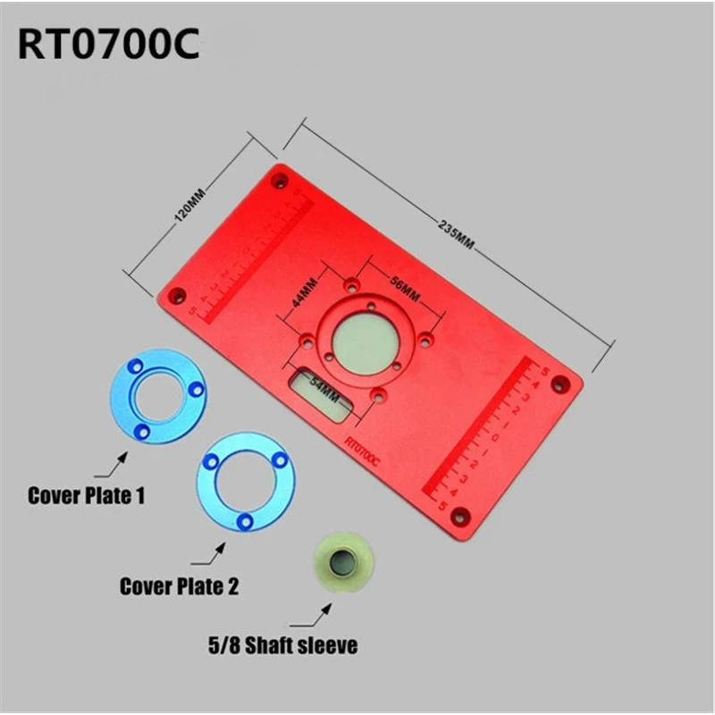 Многофункциональный RT0700C алюминиевый фрезерный стол вставка пластина кольцо винт для деревообработки скамейки триммер абсолютно