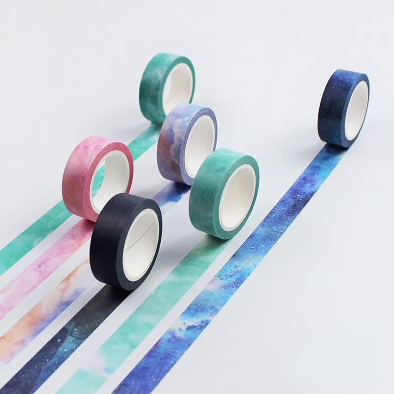 

1PCS Twilight Dream Nebula Paper Washi Tape 15mm*8m Masking Tapes For Diary Album Scrapbooking Decoration Stationery