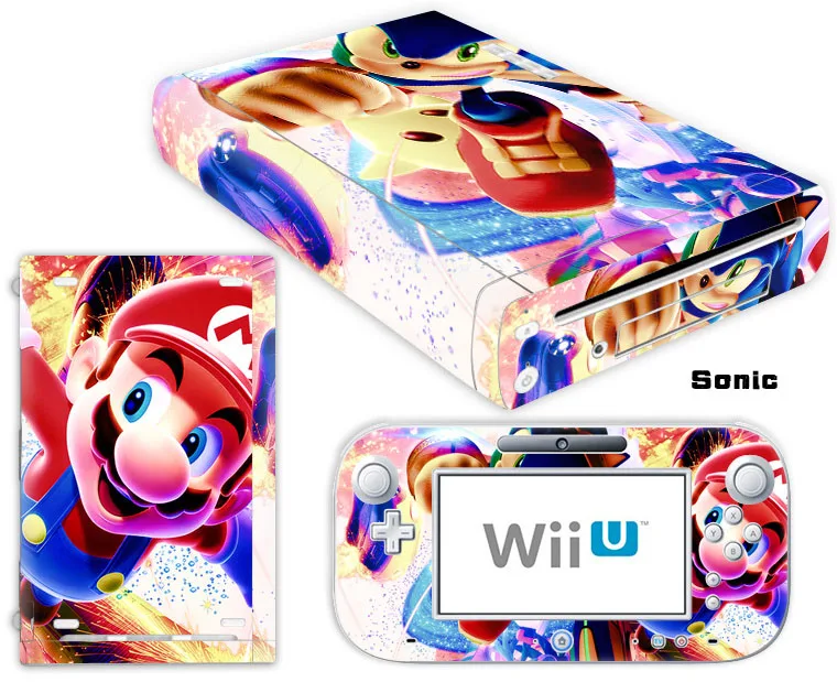 Mario дизайн виниловая кожа Наклейка для консоли wii U крышка с 2 пультами управления скины для kingd наклейка Аксессуары для игр