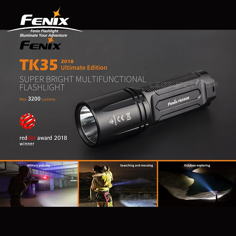 Red Dot Award Winner Fenix TK35UE Cree XHP70 светодиодный 3200 люмен перезаряжаемый супер яркий многофункциональный фонарик