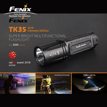 

Red Dot Award 2018 Winner Fenix TK35UE Cree XHP70 LED 3200 Lumens Rechargeable Super Bright Multifunctional Flashlight