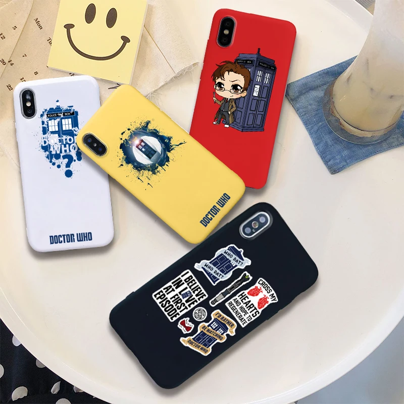 

DR doctor who soft Silicone Candy Color cover tardis phone case for iPhone X XR XS MAX 6 7 8 plus 6s for Apple best Housing