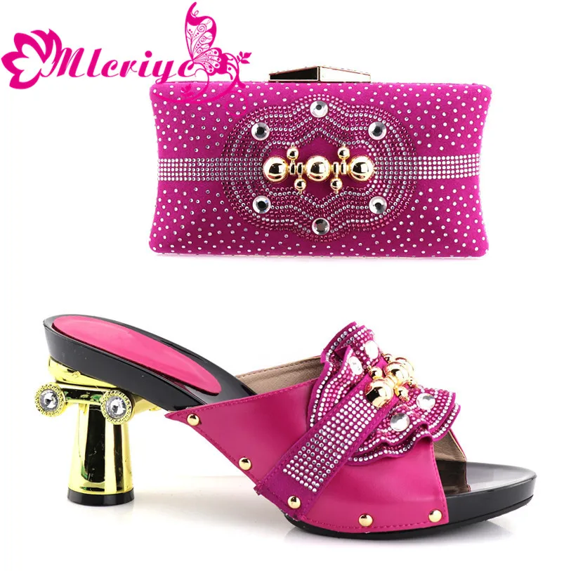 

New Arrival Italian Shoes with Matching Bags for Wedding Italy Shoes and Bags To Match for Wedding Nigerian Women Party Pumps