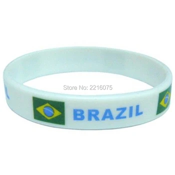 

300pcs Flag Brazil wristband silicone bracelets free shipping by DHL express