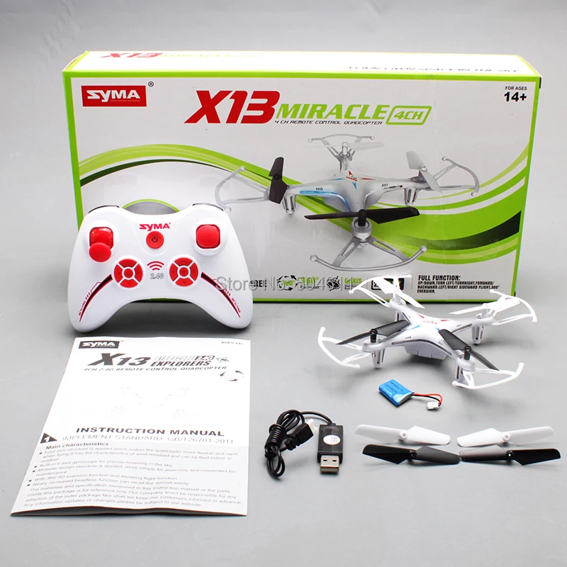 Syma X13 MIRACLE GYRO 2 4G 4CH 6 Axis Mini RC Helicopter Quadcopter Quad Copter RTF