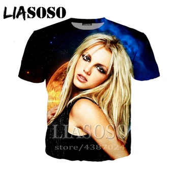

LIASOSO Anime funny tshirt men britney Spears 3d print Women funny shirt singer t shirts t shirt homme t-shirt Harajuku D760