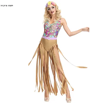 

Sexy Floral Print Woman Latino Hip hop Cosplay Female Halloween hippie Disco costumes Carnival Purim Nightclub Bar party dress