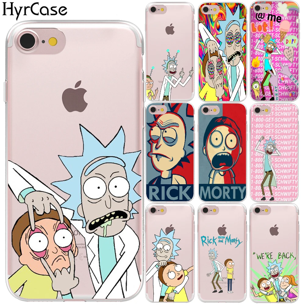 Rick And Morty Soft TPU Phone Back Case Cover For Coque Apple iPhone XR XS Max 5 5S SE X XS 6 6S 7 8 Plus