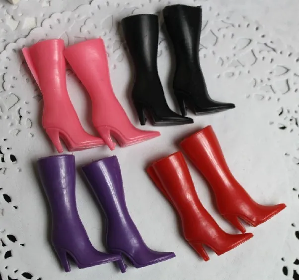 AILAIKI Toy 200 Pairs/lot Mixed Colors Cute Fashion Dolls Beautiful Boots Shoes For Barbie High-heeled Pointed | Игрушки и хобби