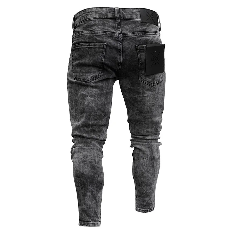 Pantalones мужские джинсы Para Hombre Slim Fit Spijkerbroeken Heren Hole модные черные джинсы на молнии для ног Uomo