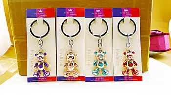 

FREE shipping by FEDEX 100pcs/lot Wholesale Novelty Gift Lovely Bear Keychains 3D Bear Key Chains Acrylic Keyrings