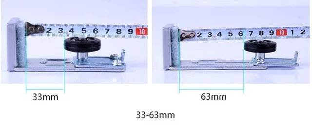 2 шт./лот Регулируемый топ висел раздвижные бескаркасные стеклянные деревянные двери пола направляющая роликовые колеса линейного направления - Цвет: 33-63mm Brush