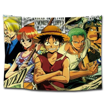 

ONE PIECE Anime Tapestry Home Decor Textile Japanese Characters Wall Hanging Beach Hippie Blanket Luffy Zoro Nami Hancock