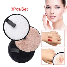 Hot 3 Pcs Magic Makeup Deep Clean Sponges Soft Fiber Puff Face Makeups Remover Towel SJ66