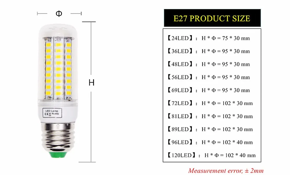Светодиодный потолочный светильник E27 светодиодный лампы E14 220 В 5730 Кукуруза светильник Лампада светодиодные лампочки люстры свечи для домашнего заменить украшение нити светильник