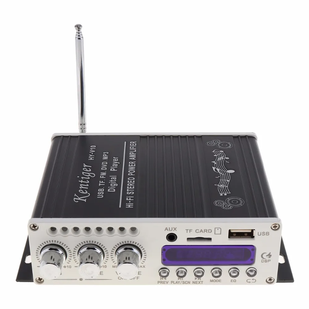 Kentiger HY V10 20 Вт x 2 2CH Hi Fi Bluetooth автомобильный аудио усилитель мощности fm радио плеер