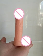 Waterproof Soft Realistic Penis Cyberskin Sucker mini Dildo Erotic Sex Toys For Women Anal Dildo Dick Penis Cock Male Genital