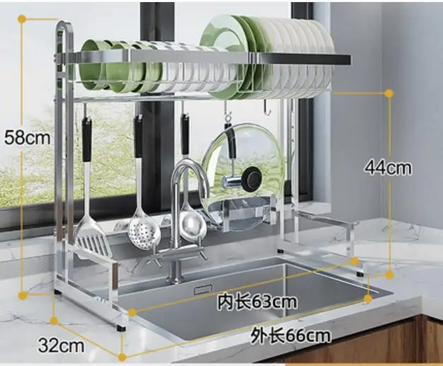 Нержавеющая сталь сливная стойка для раковины, кухонная полка, стойка для товаров, стойка для чаши, подставка для ножей, бытовая кухонная посуда и приборы