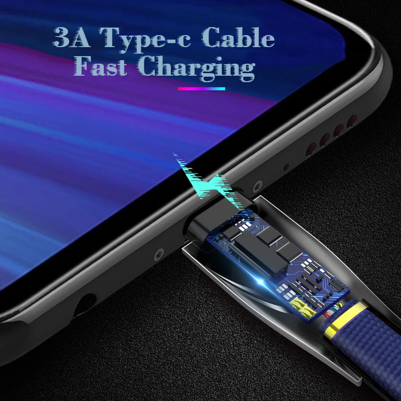 Suntaiho USB نوع C كابل ل Xiaomi mi9 USB C كابل لسامسونج S10 سريع شحن سلك USB-C الهاتف المحمول شاحن ل huawei p3