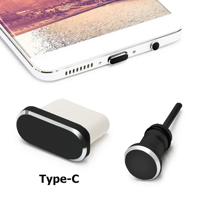 Комплект пылезащитных заглушек для телефона типа C разъем USB Type и наушников 3 5 мм