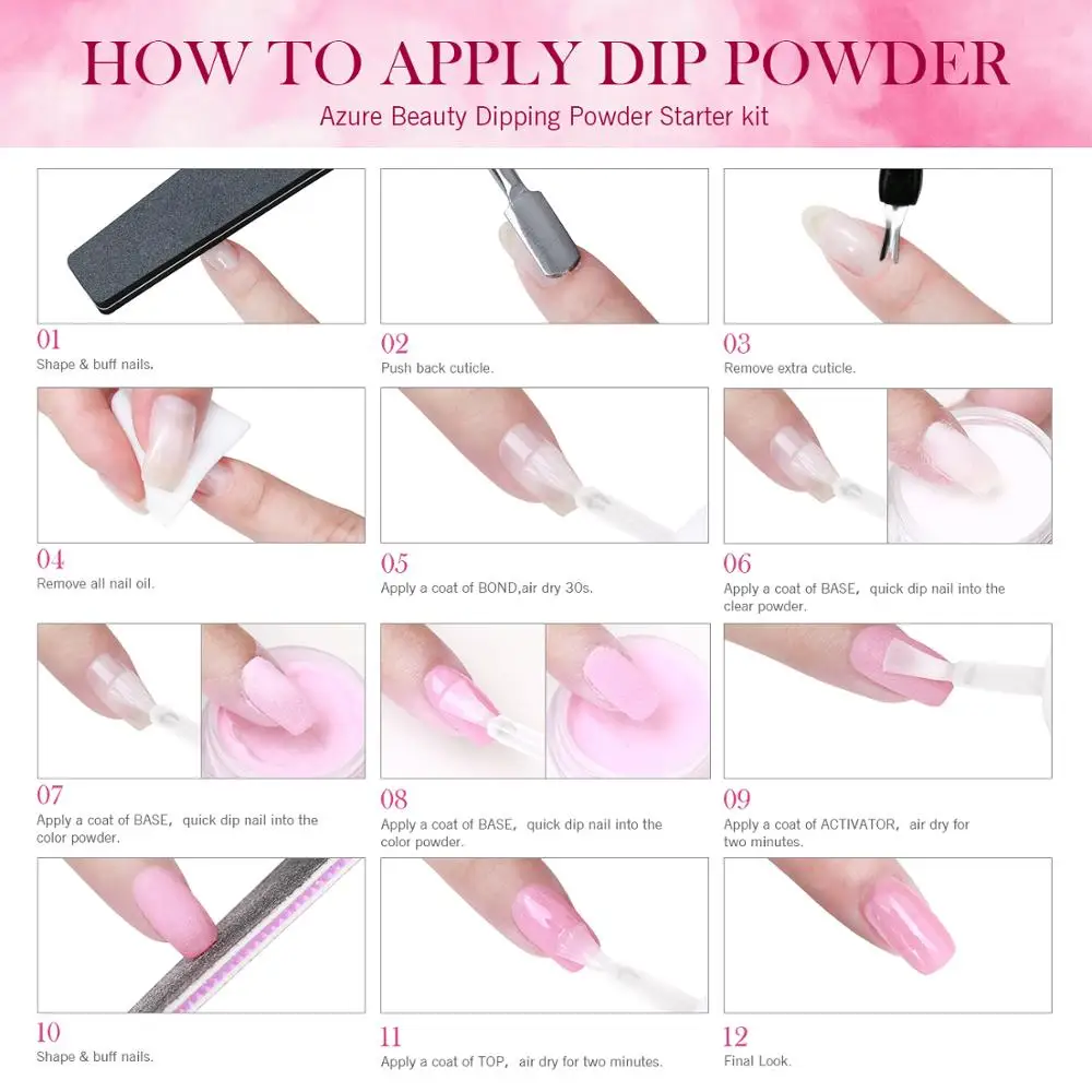 Azure de belleza de uñas desnudo Natural en polvo seco para decoración de uñas lámpara cura Base Top activador líquido Azure de belleza de uñas desnudo Natural en polvo seco para decoración de uñas lámpara cura Base Top activador líquido