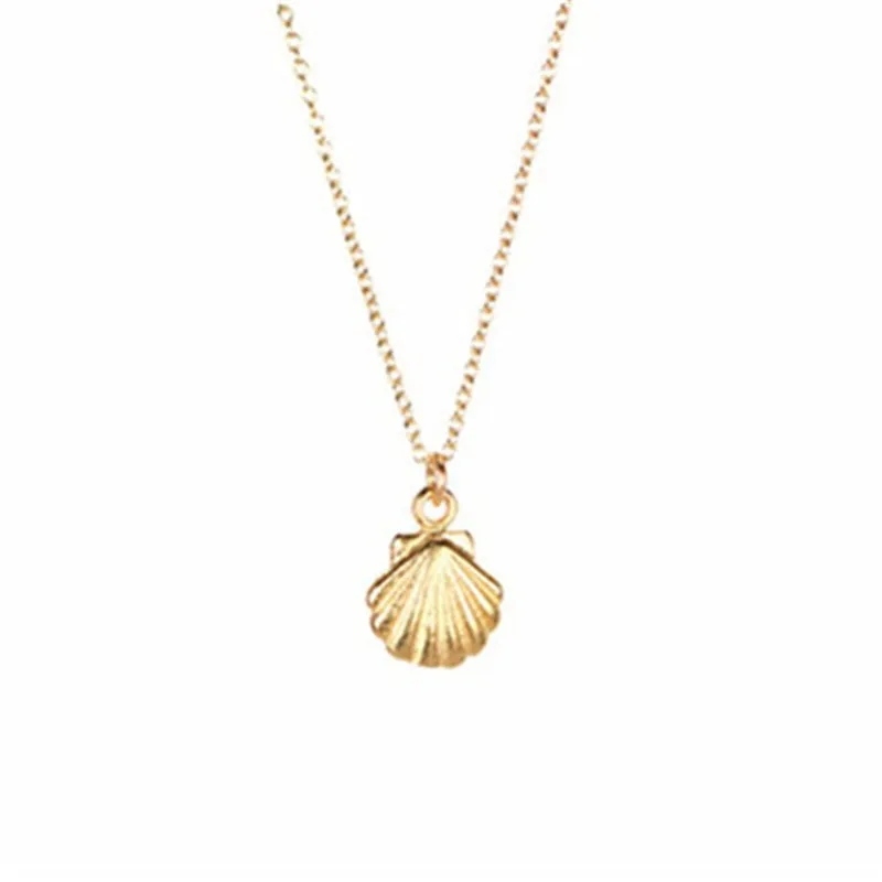 Hot Charming Small Gold Seashell Necklace sea Shell Necklace Ariel