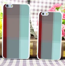 Burgundy Tartan Hard White Case Cover for iPhone 6 6s 5 5s 5c 4 4s Phone Case Shell